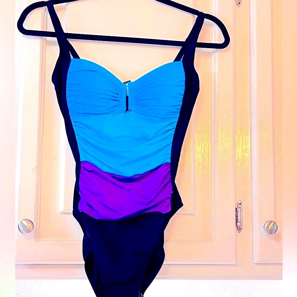 Bleu Rod‎ Beattie Blue and Purple One Piece Swimsuit